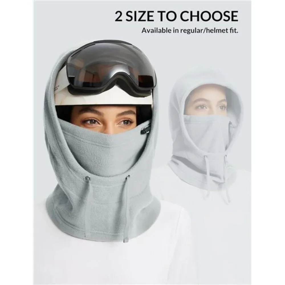 Unisex Fleece Balaclava Face Mask Thermal Ski Mask Face Cover with Hood Scarf